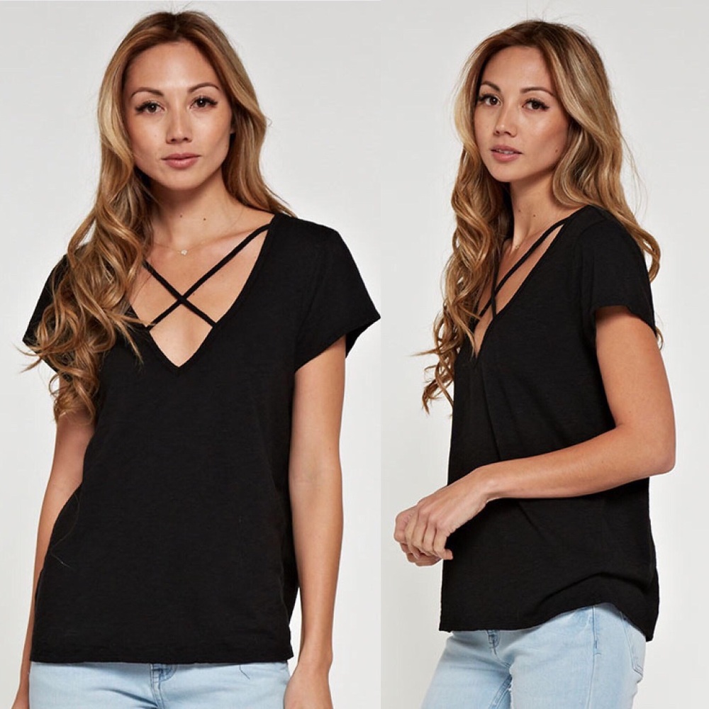 Short Sleeve Criss Cross Top